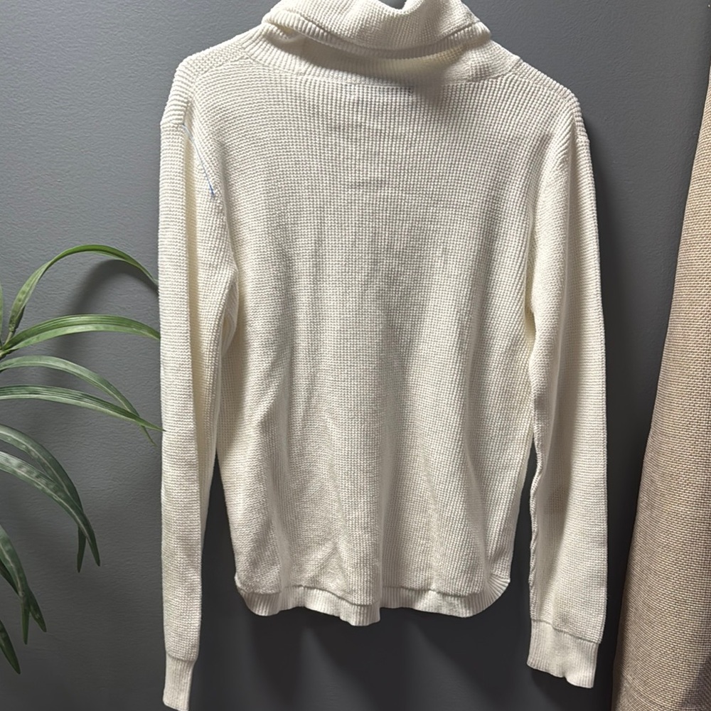 Lauren Ralph Lauren Cream Turtleneck Sweater with Ribbed Detailing - Picture 6 of 8
